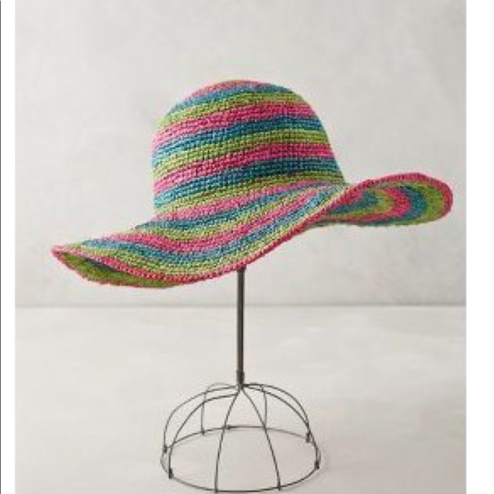 NIP Anthropologie Tricolore Sun Hat -Straw Studio